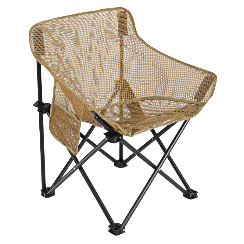 Outdoor Camping High Chair - เก้าอี้พับสำหรับตั้งแคมป์ พนักพิงสูง ระบายอากาศได้ดี ปรับเอนได้ พกพาสะดวก ใช้สำหรับตกปลา