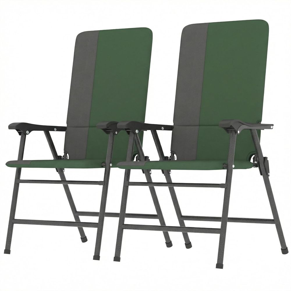 Outdoor Camping High Chair - ชุดเก้าอี้กลางแจ้งพร้อมพนักพิงสูงและที่วางแขนบุเบาะ, 2 ชิ้น, ผ้า 600D, พกพาสะดวก,