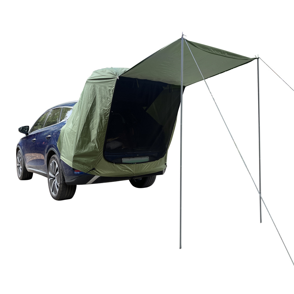 Outdoor Camping Car Tail Tent - เต็นท์หลังคารถยนต์กันฝนสำหรับตั้งแคมป์กลางแจ้ง เต็นท์หลังรถ SUV สำหรับกันแดดและกันฝน เหมาะสำหรับการเดินทาง