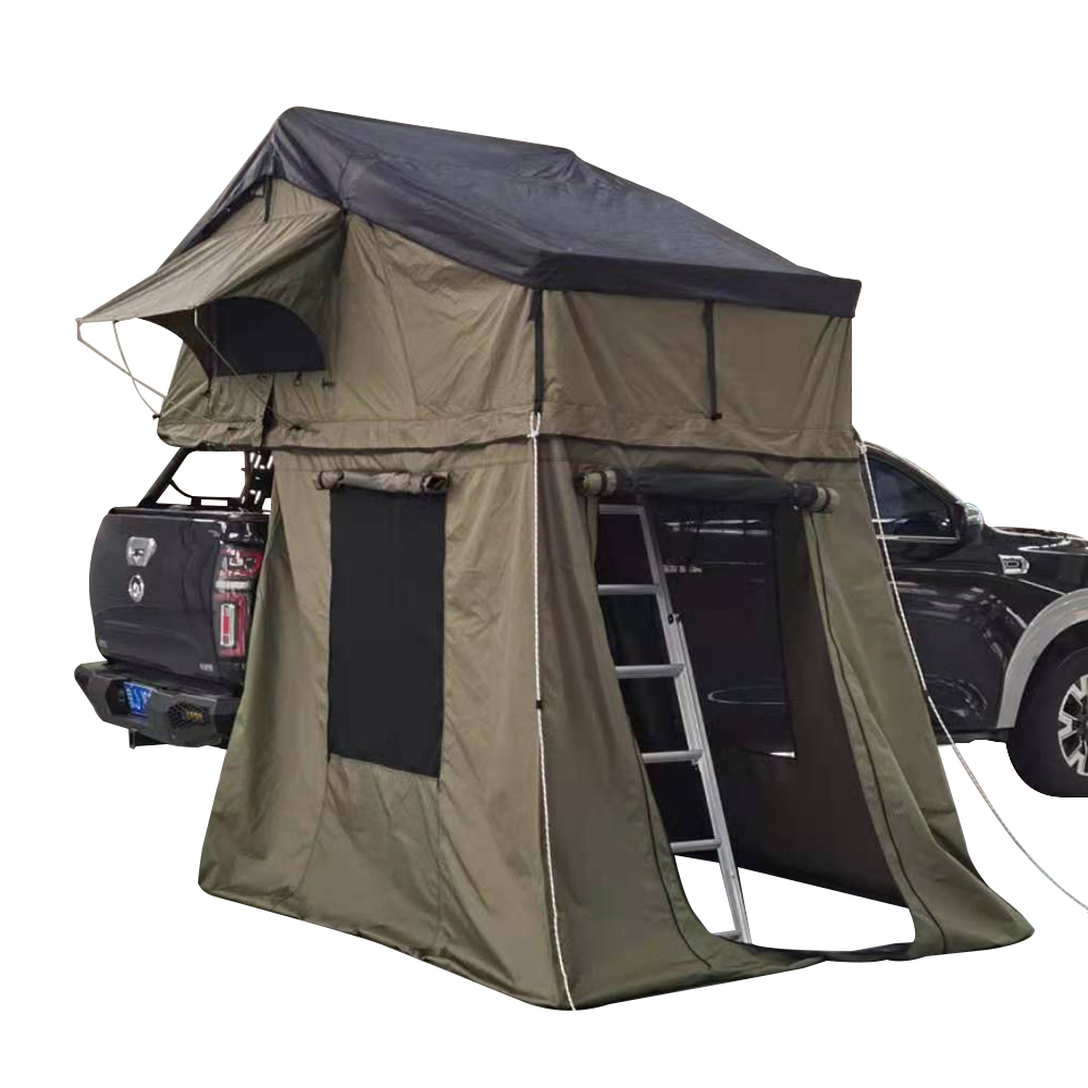Outdoor Camping Awning - เต็นท์หลังคารถพับได้ กันน้ำ กันแดด สำหรับครอบครัว แคมป์ปิ้งกลางแจ้ง พร้อมห้องเสริมหลังคาผ้าใบ