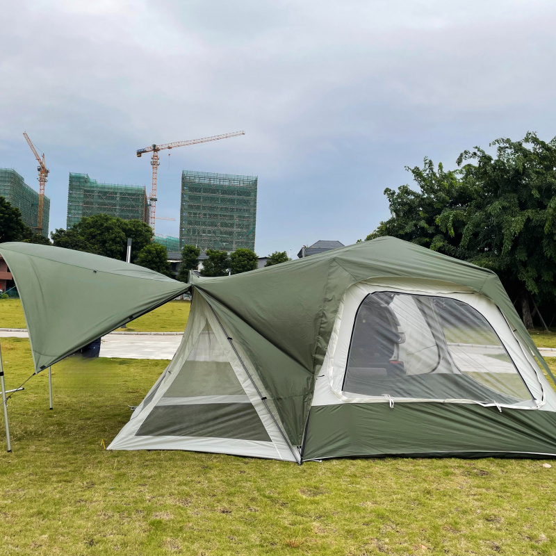 Outdoor Camping Car Tail Tent - เต็นท์ท้ายรถพับได้แบบพกพาจากโรงงาน OEM ความจุขนาดใหญ่ สำหรับตั้งแคมป์กลางแจ้ง ขับรถเที่ยวเองได้ เหมาะสำหรับรถ