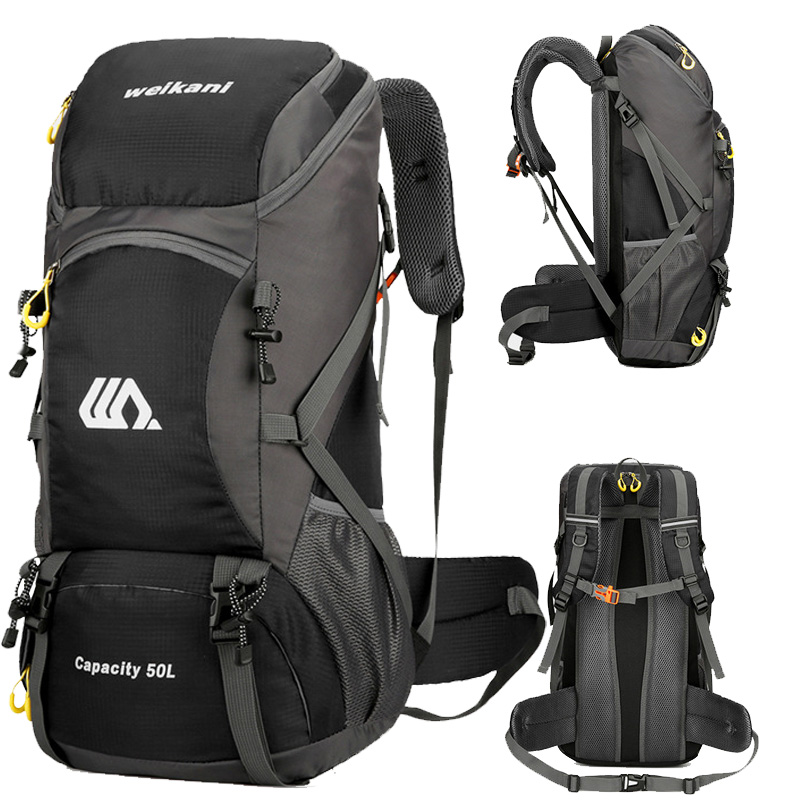 Outdoor Camping Warehouse - 50L กระเป๋าเป้สะพายหลังผู้ชายขนาดใหญ่กระเป๋าเดินป่าท่องเที่ยว Rucksack กันน้ํากีฬากลางแจ้งปีนเขากระเป๋าเดินทาง