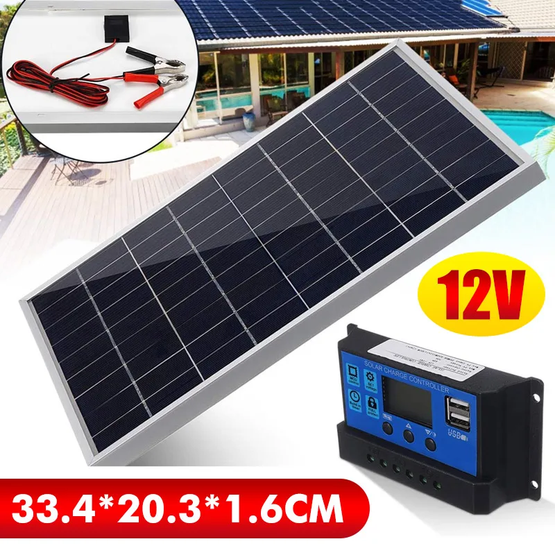Outdoor Camping Van - ชุดแผงพลังงานแสงอาทิตย์ 50W เครื่องชาร์จ Mono Crystalline พร้อมตัวควบคุมการชาร์จพลังงานแสงอาทิตย์