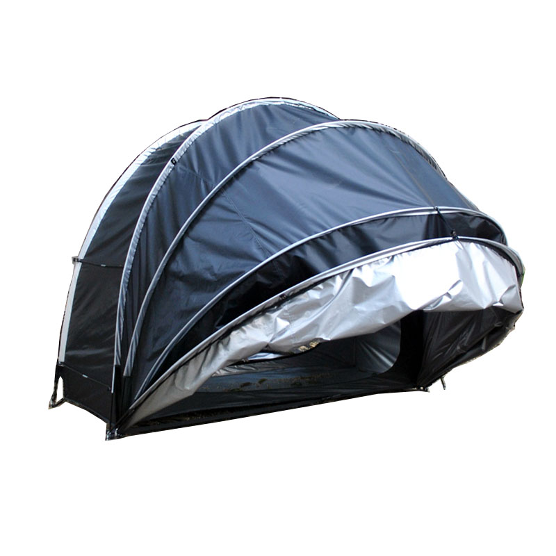 Outdoor Camping Warehouse - เต็นท์เก็บมอเตอร์ไซค์ขนาดใหญ่ ผ้าคลุมกันน้ำสำหรับจัดเก็บกลางแจ้ง สำหรับจัดเก็บมอเตอร์ไซค์ได้ 4 คัน เคลือบสีเงิน