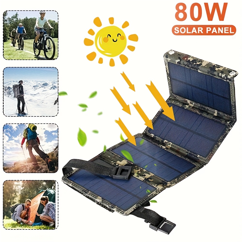 Outdoor Camp - [แผงโซลาร์เซลล์] แผงโซลาร์เซลล์แบบพับได้ขนาด 80 วัตต์ | เหมาะสำหรับการเดินทางกลางแจ้ง
