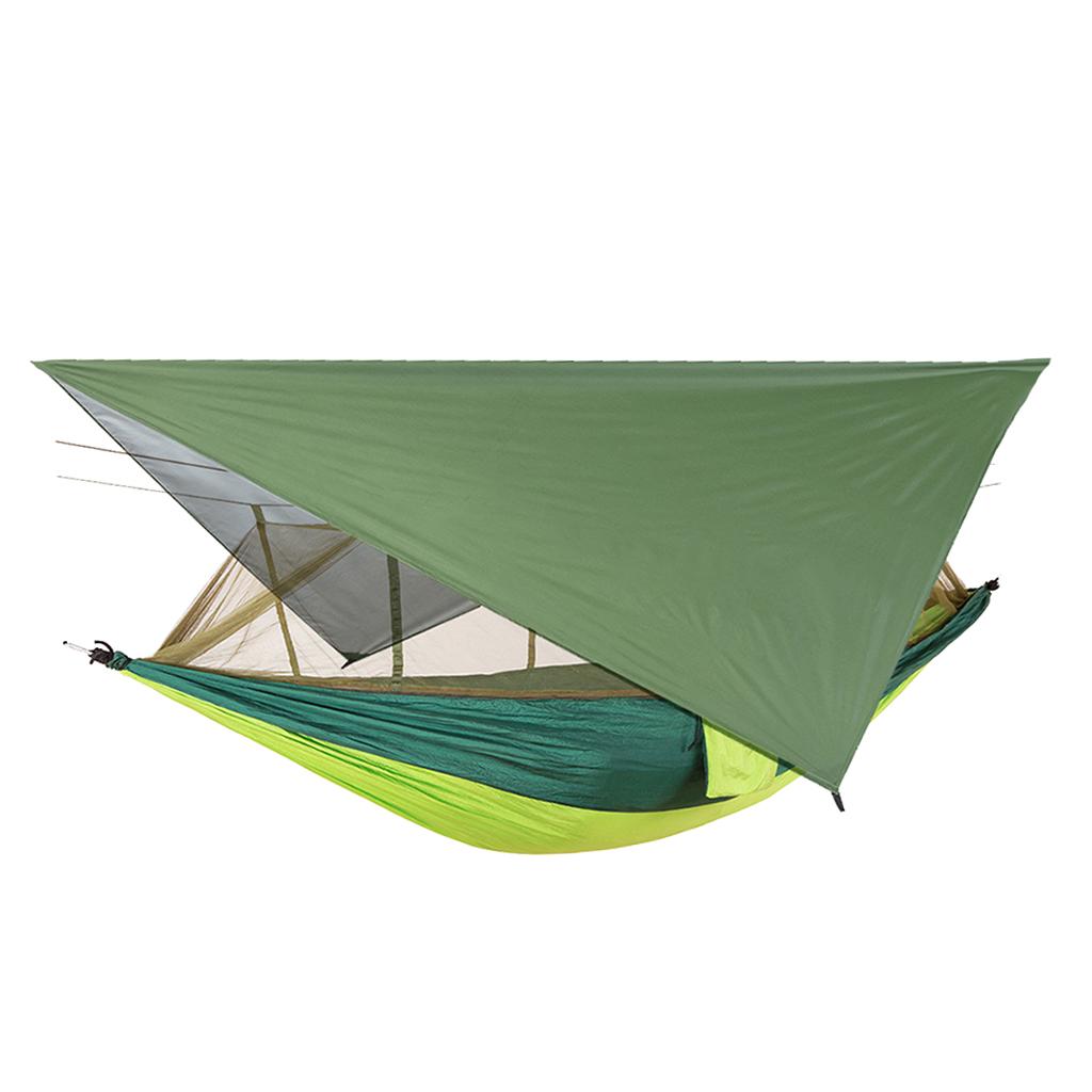 Outdoor Camping Mosquito Net - เปลญวนสำหรับเดินป่ากลางแจ้งพร้อมมุ้งกันยุงและผ้าใบกันน้ำ เตียงร่มชูชีพแบบพกพาสำหรับตั้งแคมป์ สวน และการเดินทาง