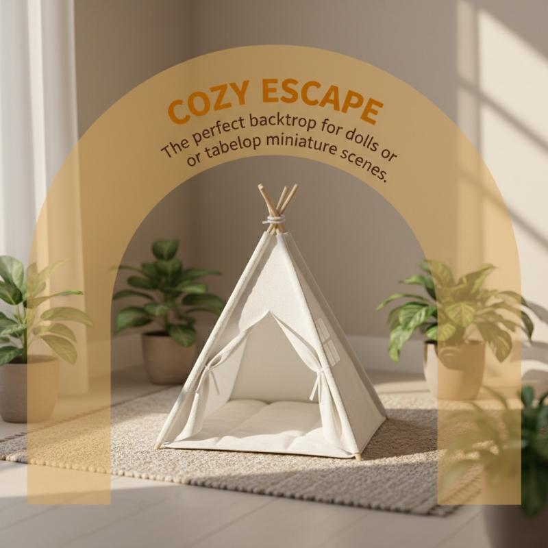 Outdoor Camping House - เต็นท์จำลองขนาด 1:12 สำหรับตกแต่งโมเดล ตั้งแคมป์กลางแจ้ง ของตกแต่งตุ๊กตา Ob11