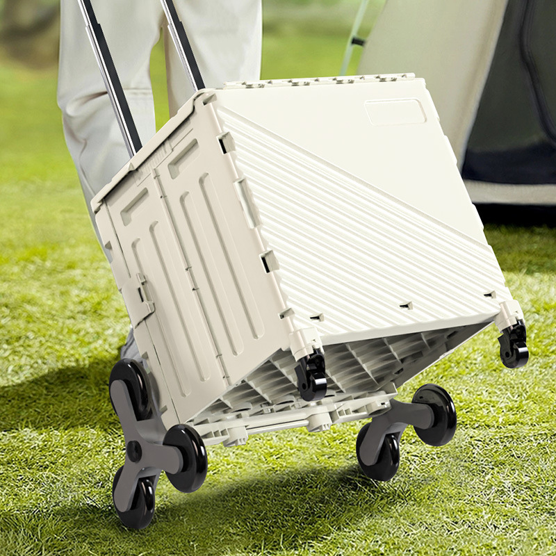 Outdoor Camping Van - รถเข็นพับได้แบบพกพา น้ำหนักเบา อเนกประสงค์ สำหรับใส่ของชำ ตั้งแคมป์ ใช้งานกลางแจ้ง