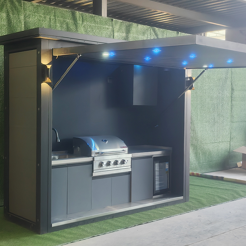 Outdoor Camping Kitchen Setup - ชุดครัวพกพาสำหรับกลางแจ้ง กันน้ำ ทนทุกสภาพอากาศ เหมาะสำหรับทำอาหารในสวนหลังบ้าน ปาร์ตี้บาร์บีคิว แคมป์ปิ้ง