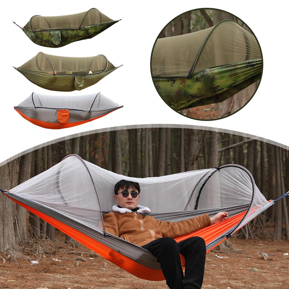 Outdoor Camping Mosquito Net - เปลญวนตั้งอัตโนมัติพร้อมมุ้งกันยุง 210T ไนลอน 2 คน สำหรับตั้งแคมป์กลางแจ้ง