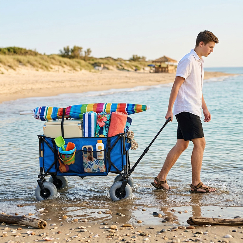 รถเข็นชายหาดโลหะพับได้ ล้อบอลล - Outdoor Camping Table บทวิจารณ์และราคา