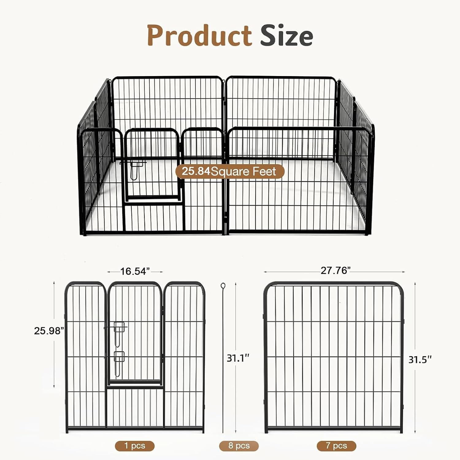 คอกสุนัขโลหะขนาด 32 นิ้ว, รั้ว - Outdoor Camping Dog Fence บทวิจารณ์และราคา