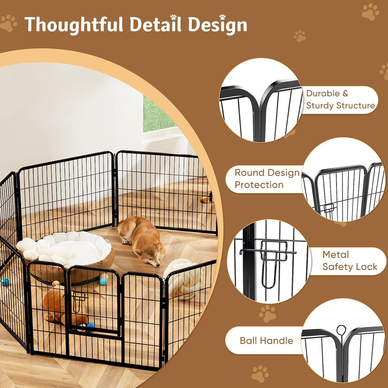 คอกสุนัขโลหะขนาด 32 นิ้ว, รั้ว - Outdoor Camping Dog Fence บทวิจารณ์และราคา