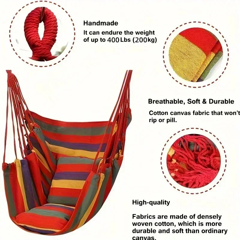 เก้าอี้เปลญวนผ้าใบลายทางสีสันส - Camping Outdoor Or Indoor บทวิจารณ์และราคา