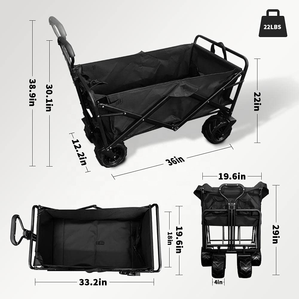 รถเข็นพับได้ขนาดใหญ่ ล้อใหญ่ ร - Outdoor Camping Table บทวิจารณ์และราคา