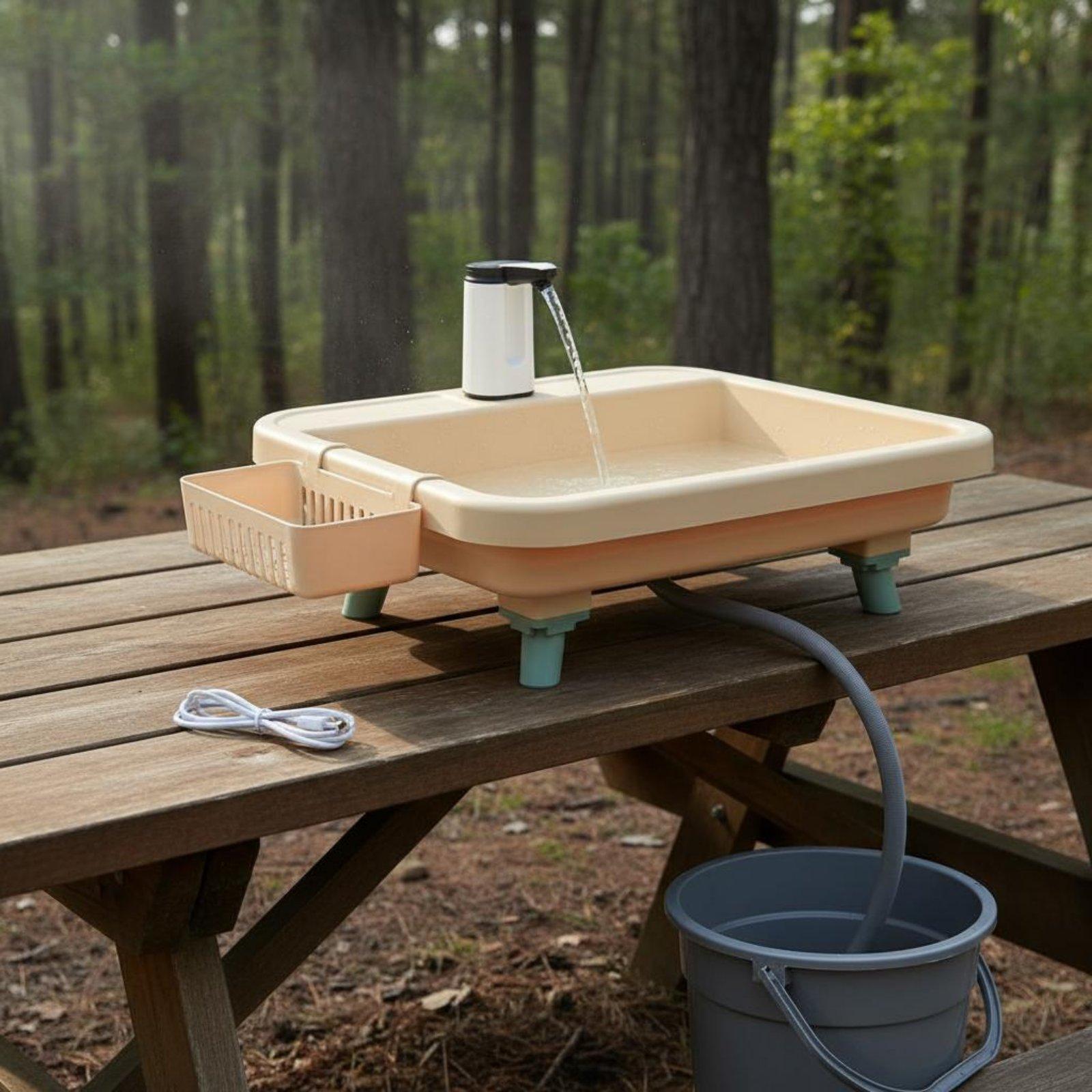 อ่างล้างหน้าแบบพกพาสำหรับตั้งแ - Outdoor Camp บทวิจารณ์และราคา