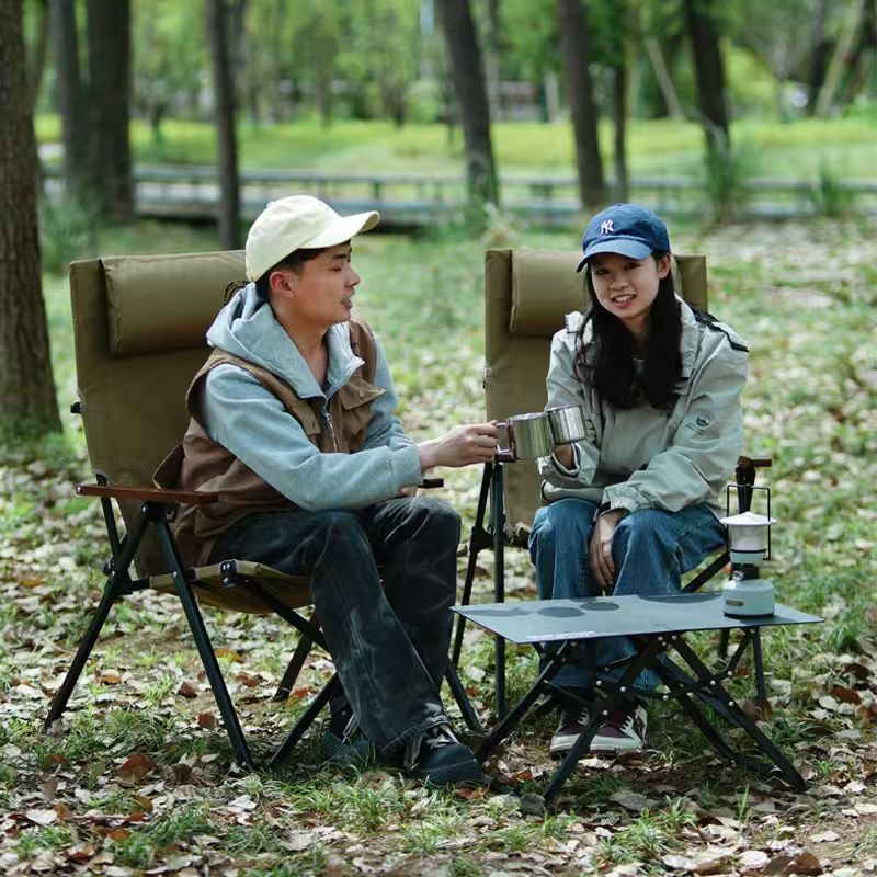 เก้าอี้พับพนักพิงสูงสำหรับตั้ง - Outdoor Camping High Chair บทวิจารณ์และราคา