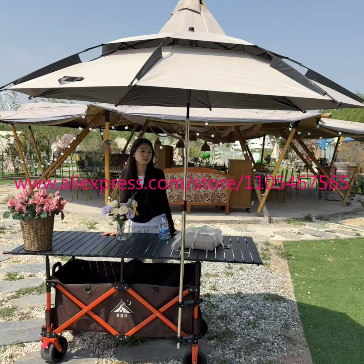 รถเข็นพับได้ขนาดใหญ่สำหรับแคมป - Outdoor Camping Table บทวิจารณ์และราคา