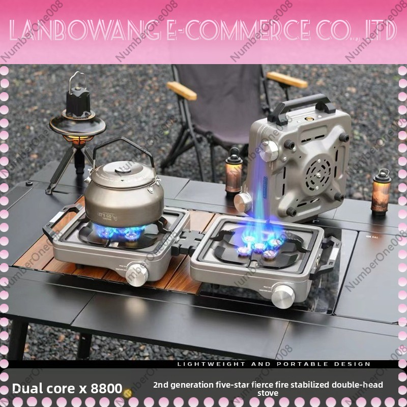 เตาแก๊สปิกนิกแบบพกพา 2 หัวเตา  - Outdoor Camping Burner บทวิจารณ์และราคา