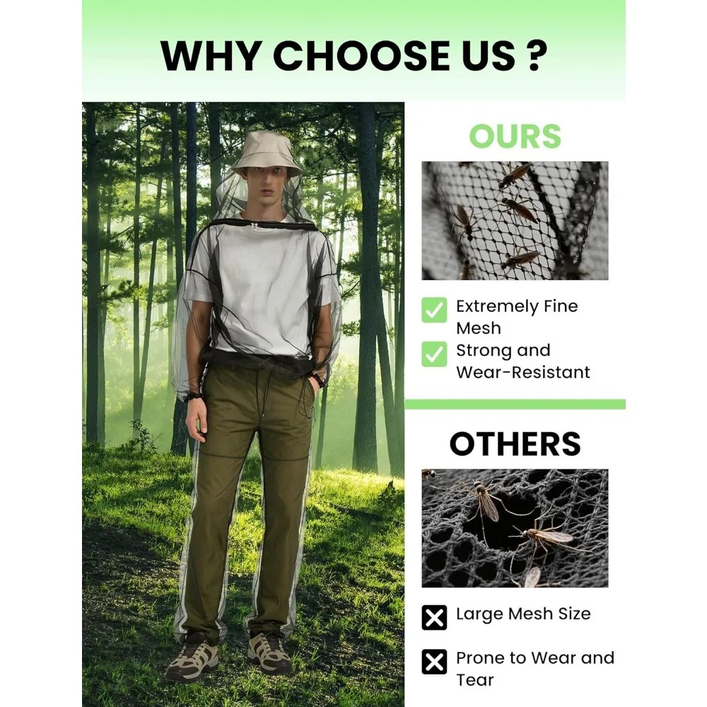 ชุดป้องกันยุงกลางแจ้ง เสื้อแจ็ - Outdoor Camping Mosquito Net บทวิจารณ์และราคา