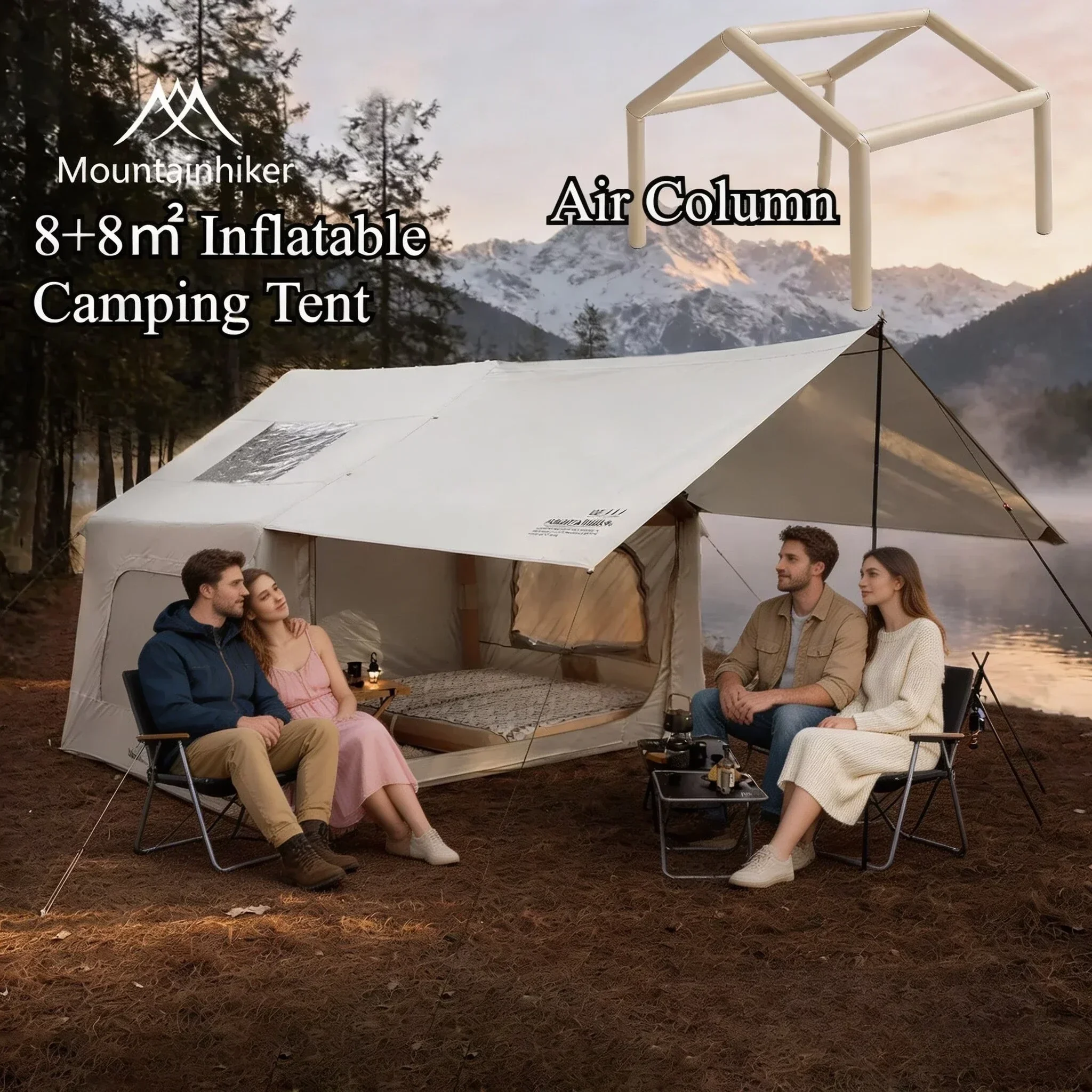 8+8 ㎡   เต็นท์ตั้งแคมป์แบบเป่า - Outdoor Camping House บทวิจารณ์และราคา