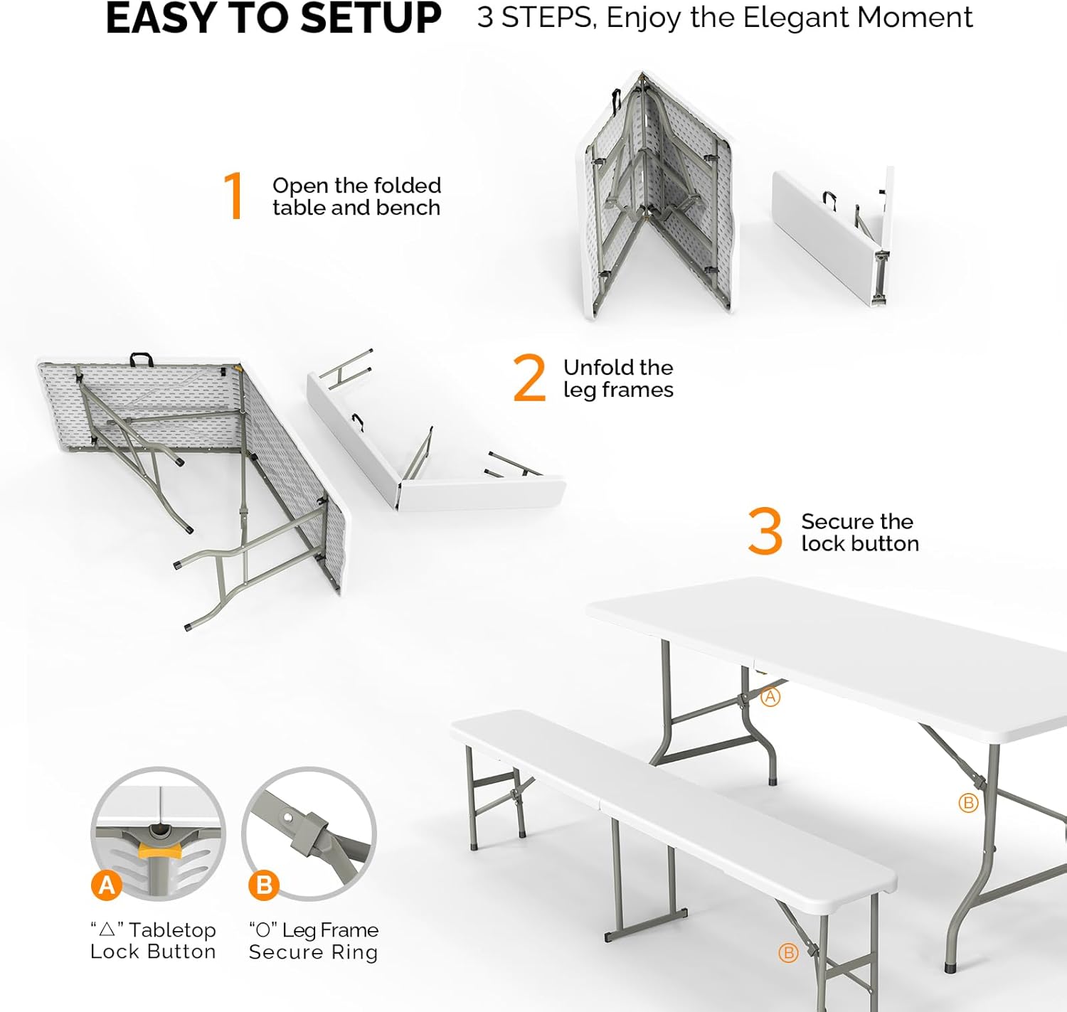 ชุดโต๊ะปิกนิกพร้อมม้านั่ง 2 ตั - Camping Outdoor Or Indoor บทวิจารณ์และราคา