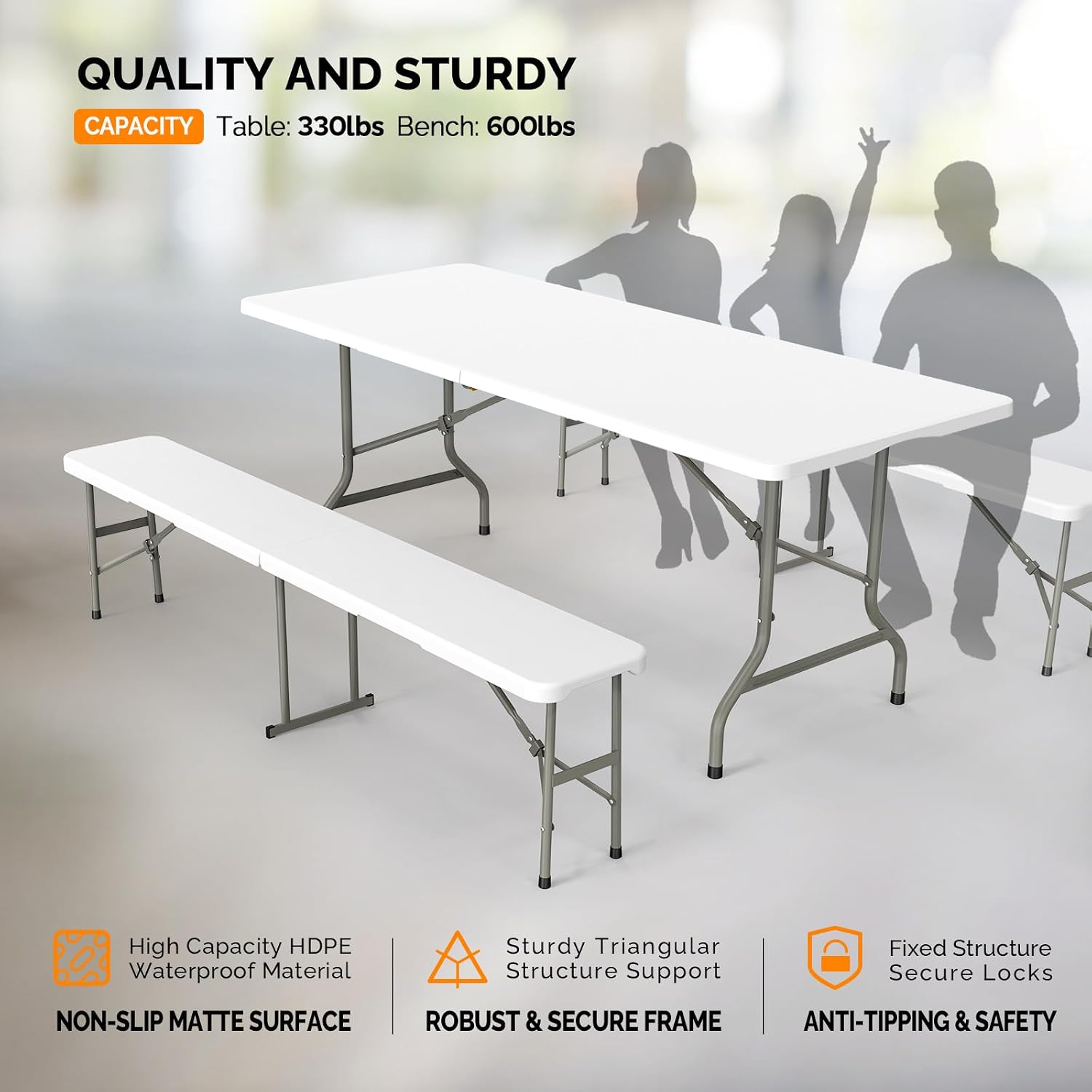 ชุดโต๊ะปิกนิกพร้อมม้านั่ง 2 ตั - Camping Outdoor Or Indoor บทวิจารณ์และราคา