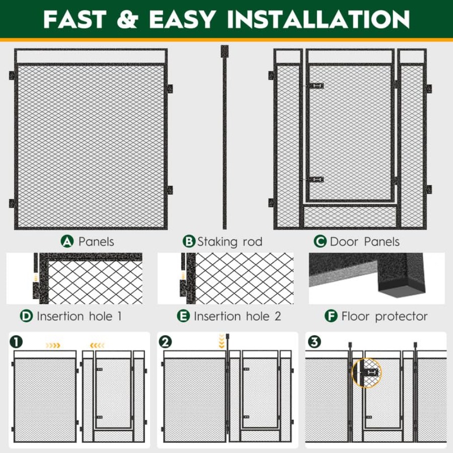 คอกกั้นสุนัขพร้อมตาข่ายนิรภัย  - Outdoor Camping Dog Fence บทวิจารณ์และราคา