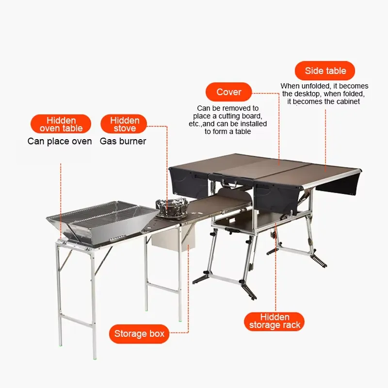 กล่องครัวแคมป์ปิ้งอเนกประสงค์ส - Outdoor Camping Kitchen Setup บทวิจารณ์และราคา
