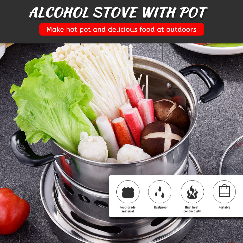 ชุดเตาแอลกอฮอล์สแตนเลสสำหรับกิ - Outdoor Camping Burner บทวิจารณ์และราคา