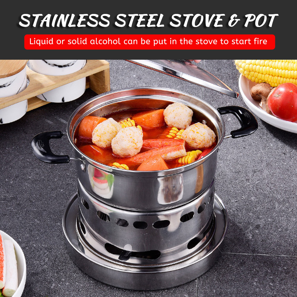 ชุดเตาแอลกอฮอล์สแตนเลสสำหรับกิ - Outdoor Camping Burner บทวิจารณ์และราคา