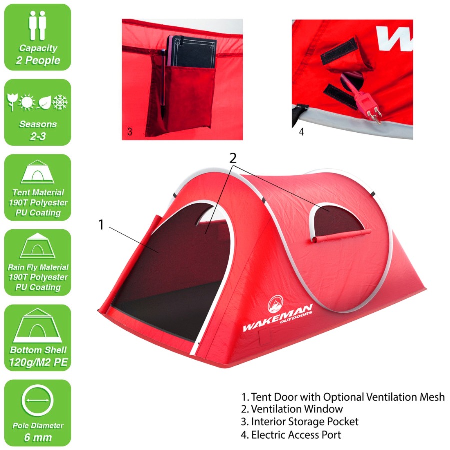 เต็นท์ป๊อปอัพสำหรับ 2 คน สำหรั - Camping Outdoor Or Indoor บทวิจารณ์และราคา