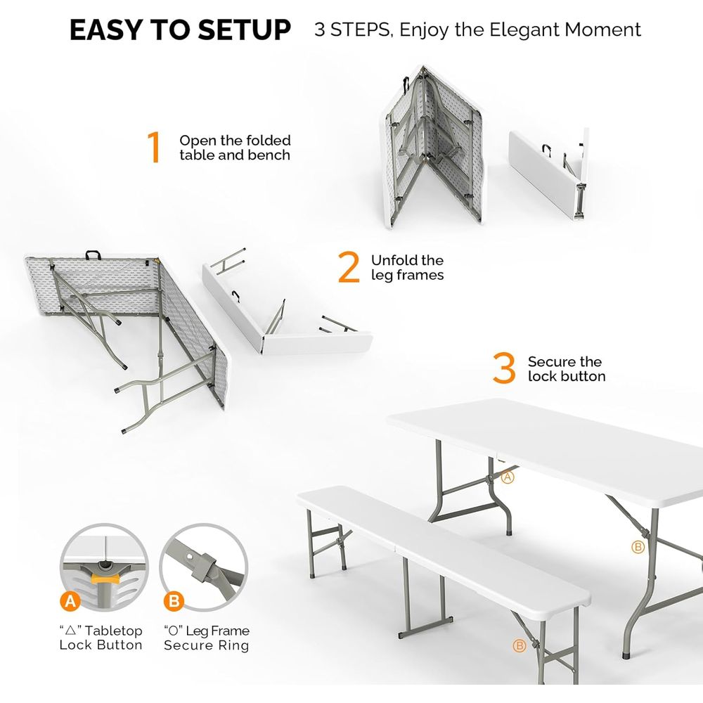 ชุดโต๊ะปิกนิกพร้อมม้านั่ง 2 ตั - Camping Outdoor Or Indoor บทวิจารณ์และราคา