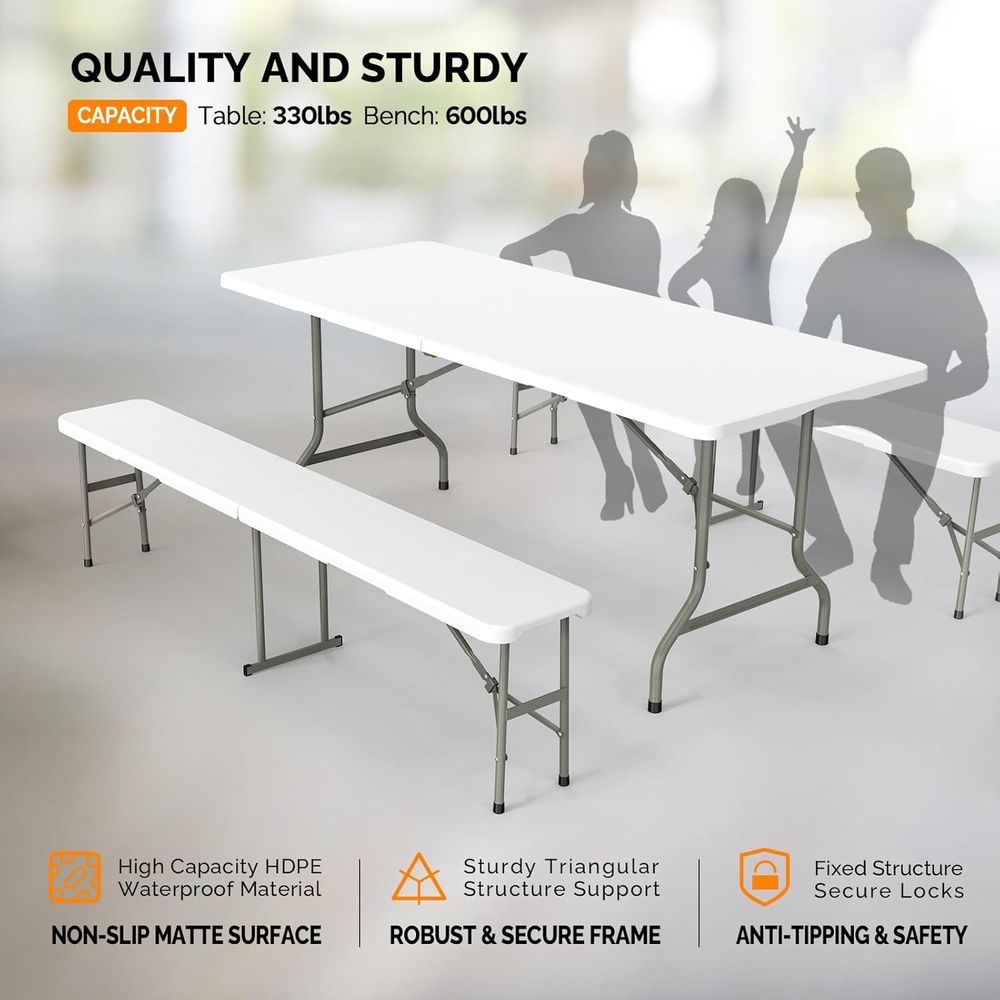 ชุดโต๊ะปิกนิกพร้อมม้านั่ง 2 ตั - Camping Outdoor Or Indoor บทวิจารณ์และราคา