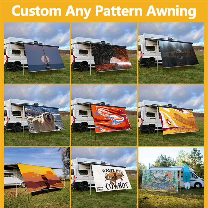 ผ้าใบกันแดดลายพิเศษ ทนทานต่อรั - Outdoor Camping Awning บทวิจารณ์และราคา