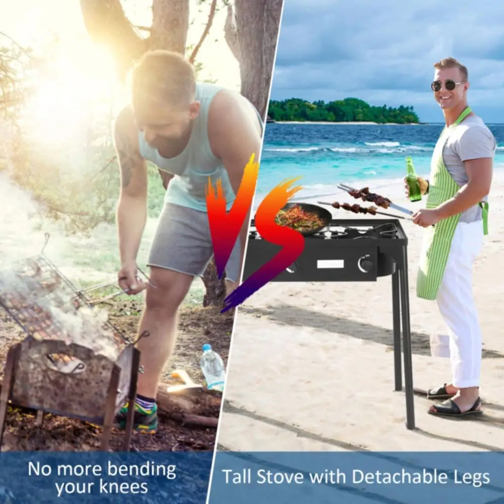เตาแก๊สโพรเพนแบบพกพา 3 หัวเตา  - Outdoor Camping Burner บทวิจารณ์และราคา