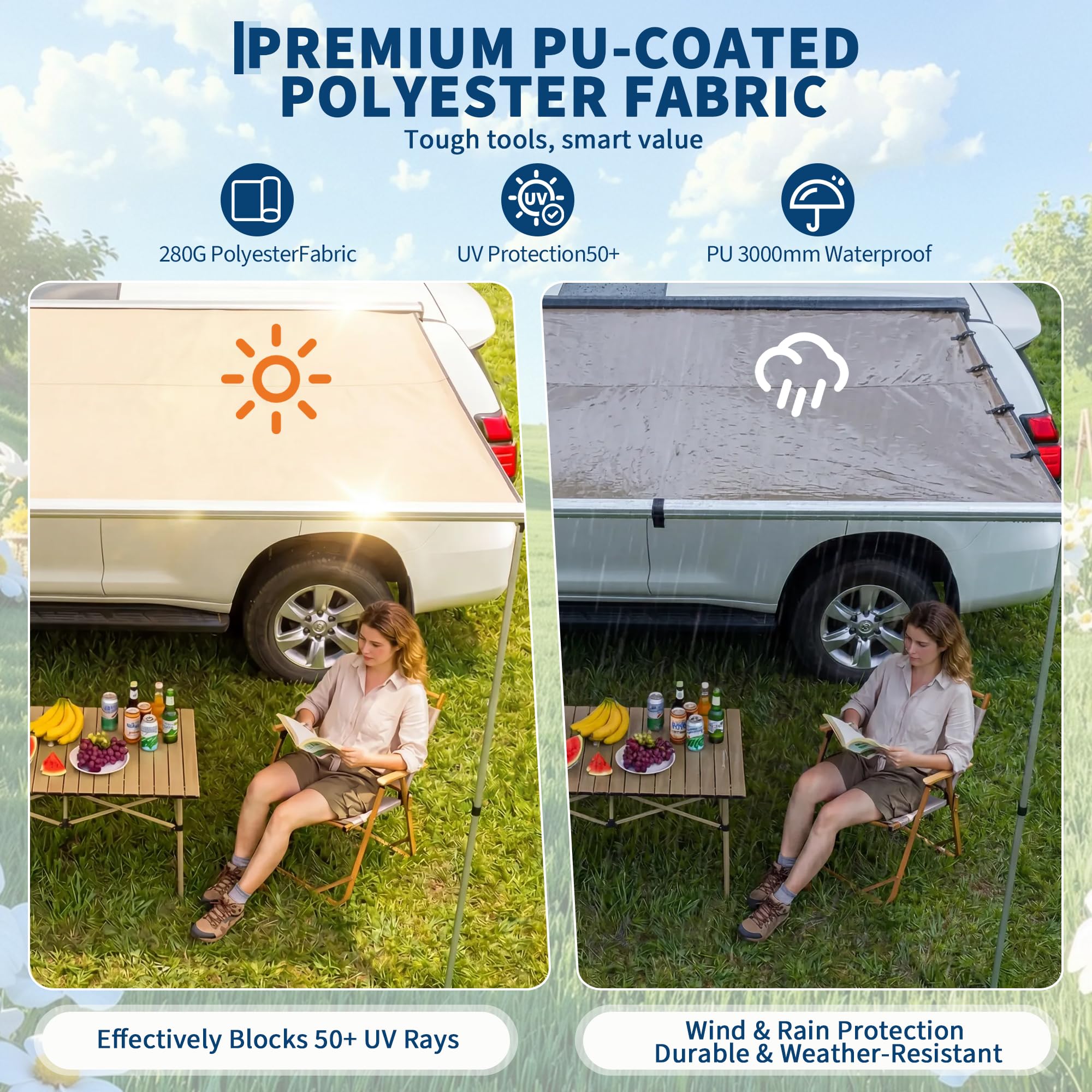 กันสาดหลังคารถ SUV รถบรรทุก รถ - Outdoor Camping Awning บทวิจารณ์และราคา