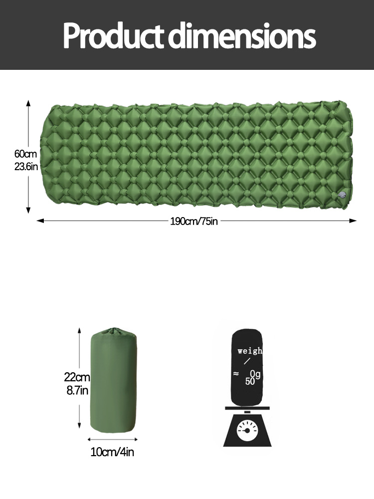 ที่นอนเป่าลมสำหรับตั้งแคมป์ในเ - Outdoor Camping Mat บทวิจารณ์และราคา